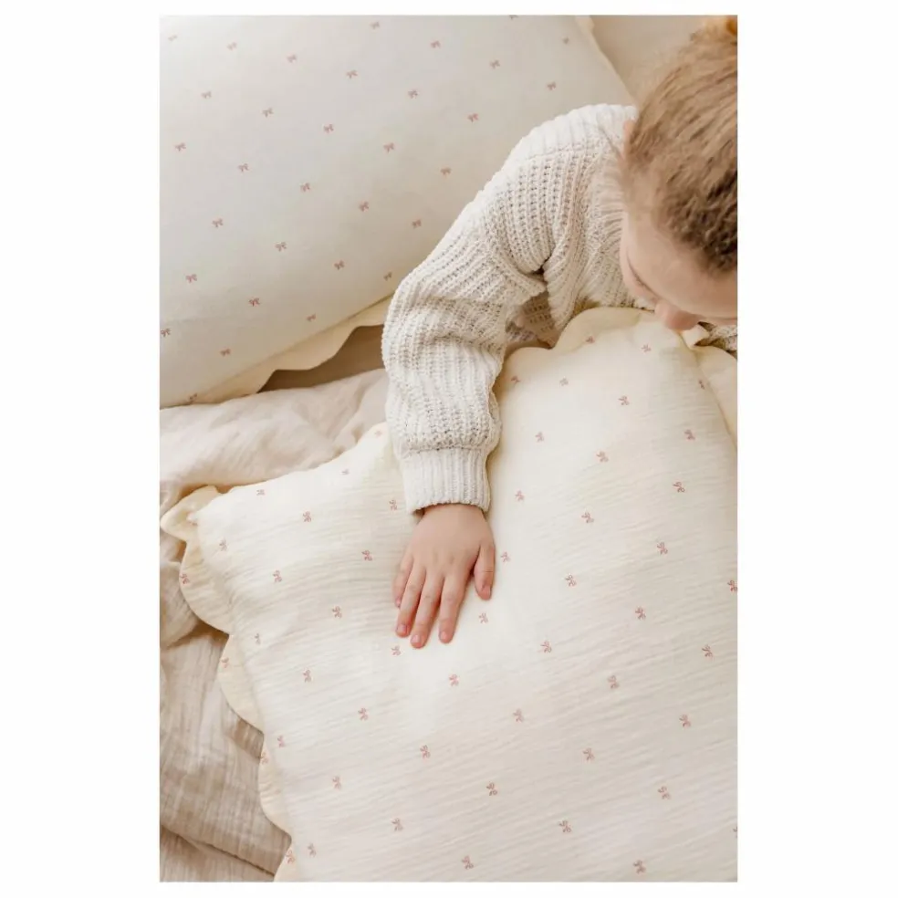 Taies d'oreiller Ribbon en coton bio - Set de 2 | Ecru