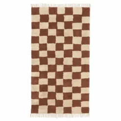 Tapis damier Mara | Rouille