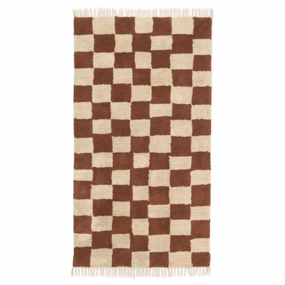 Tapis damier Mara | Rouille