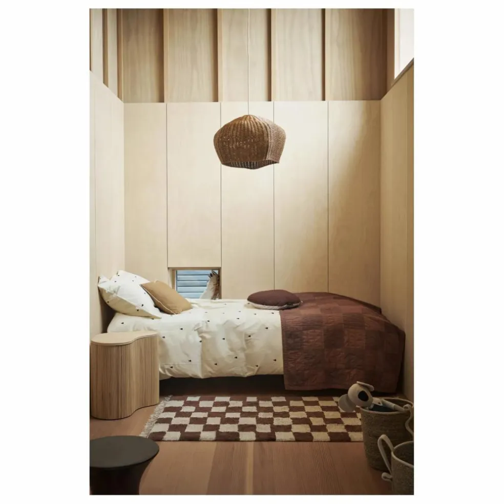 Tapis damier Mara | Rouille