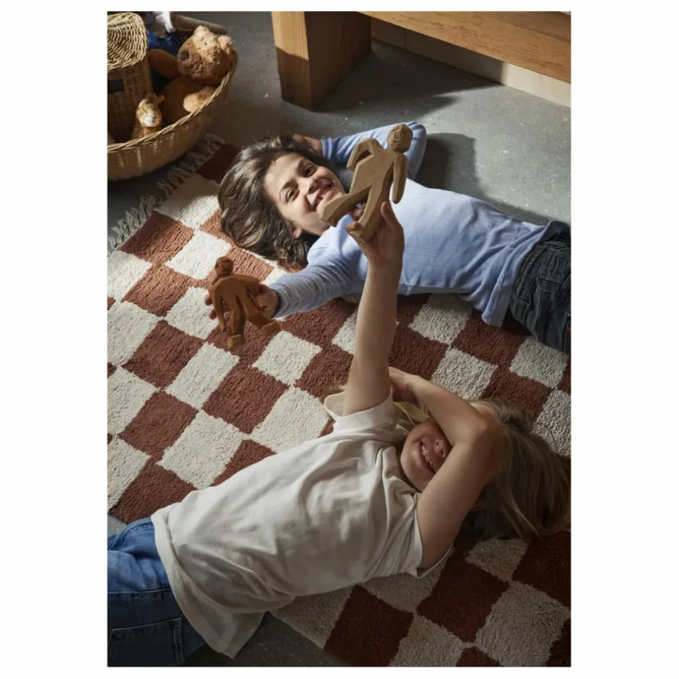 Tapis damier Mara | Rouille