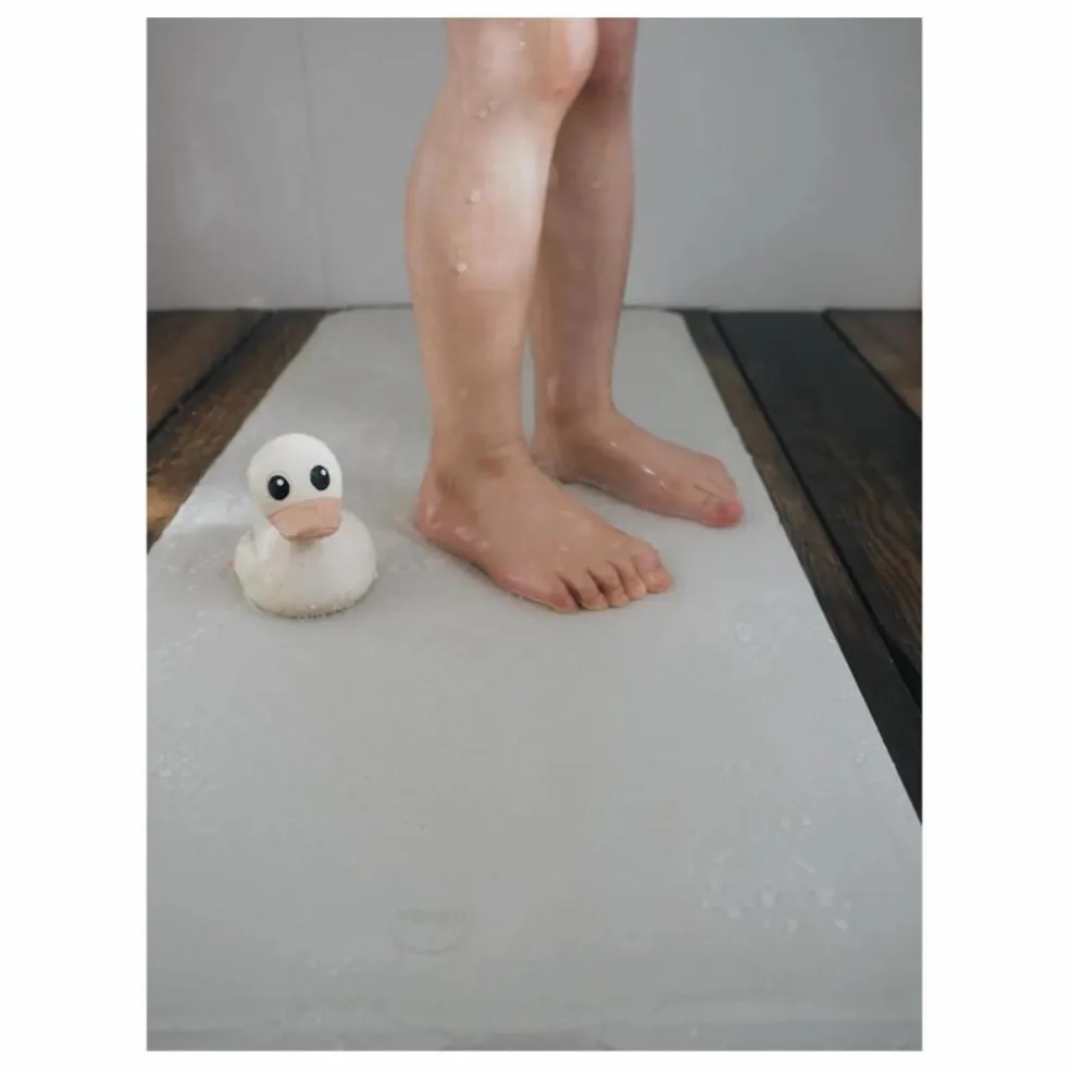 Tapis de bain anti-dérapant en caoutchouc naturel | Gris clair
