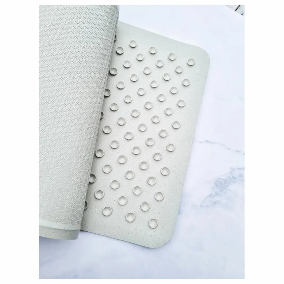 Tapis de bain anti-dérapant en caoutchouc naturel | Gris clair
