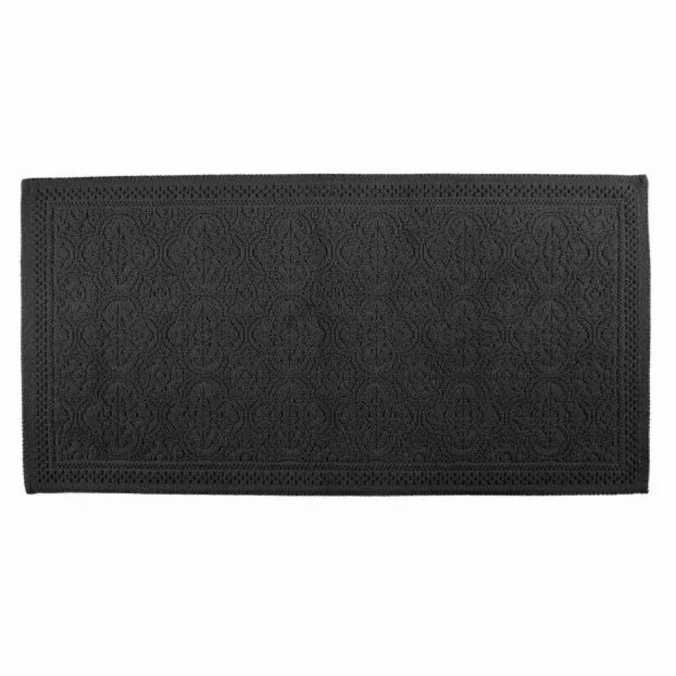 Tapis de bain en coton Kymi 55x110 cm | Noir