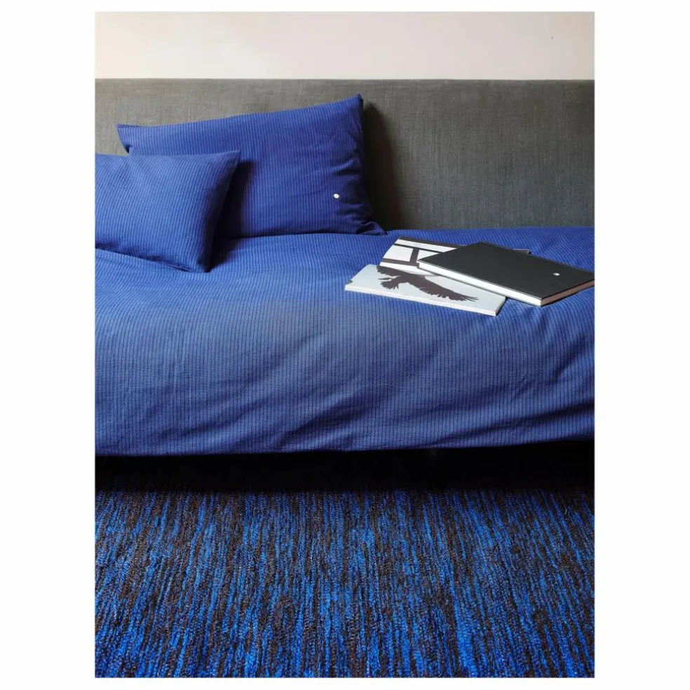 Tapis en coton recyclé Matt | Bleu