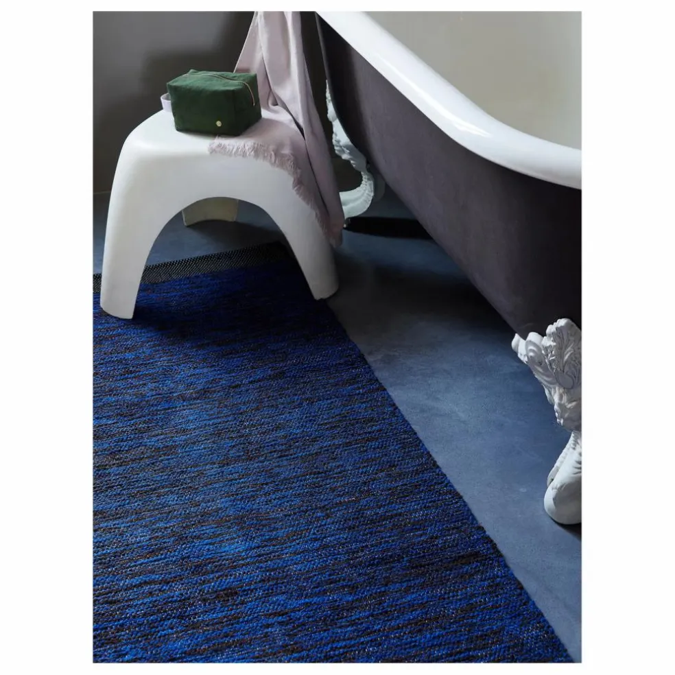 Tapis en coton recyclé Matt | Bleu