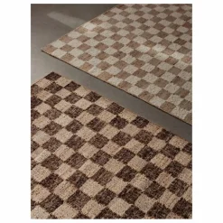 Tapis en jute et laine Check | Crème