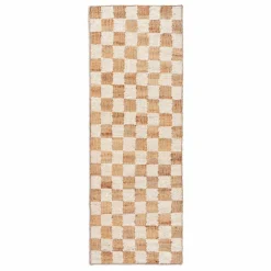 Tapis en jute et laine Check | Blanc