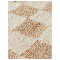Tapis en jute et laine Check | Blanc