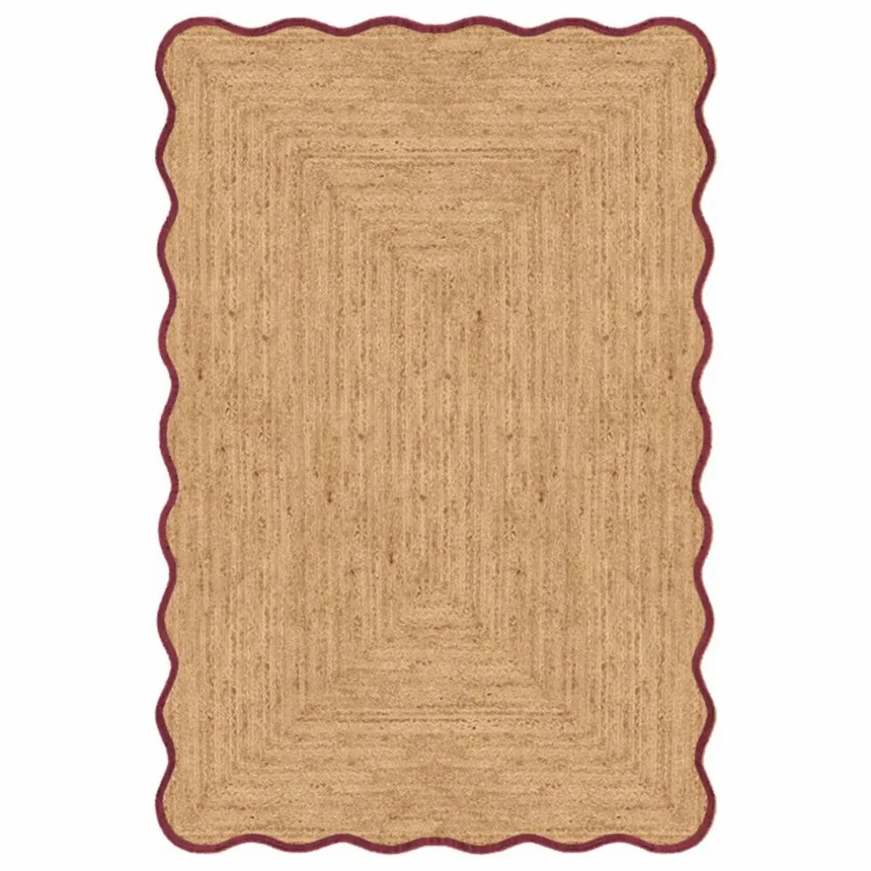 Tapis en jute Scallop | Noir mat