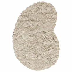 Tapis en laine Shaggy Residue | Beige