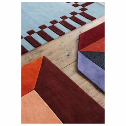Tapis en laine Teklan Frame, Tekla Evelina Severin | Bleu