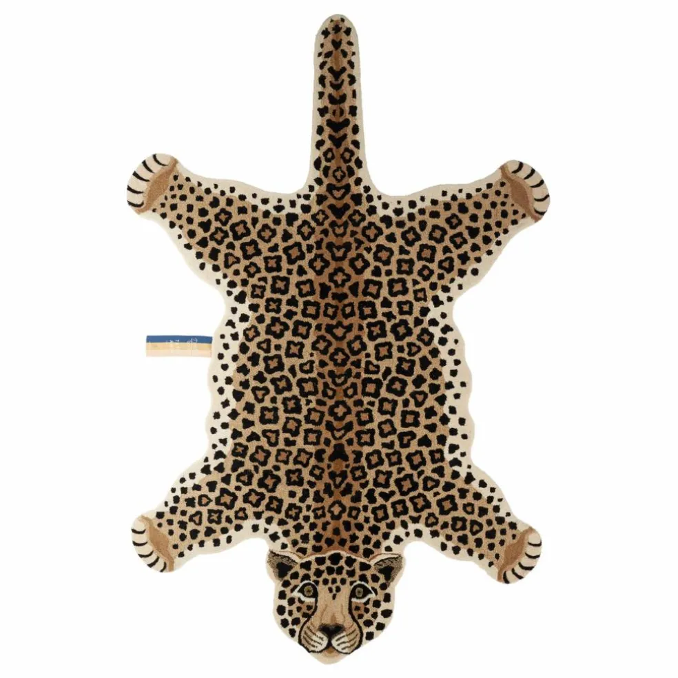 Tapis léopard Loony en laine | Marron