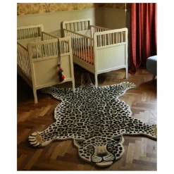 Tapis léopard Loony en laine | Marron