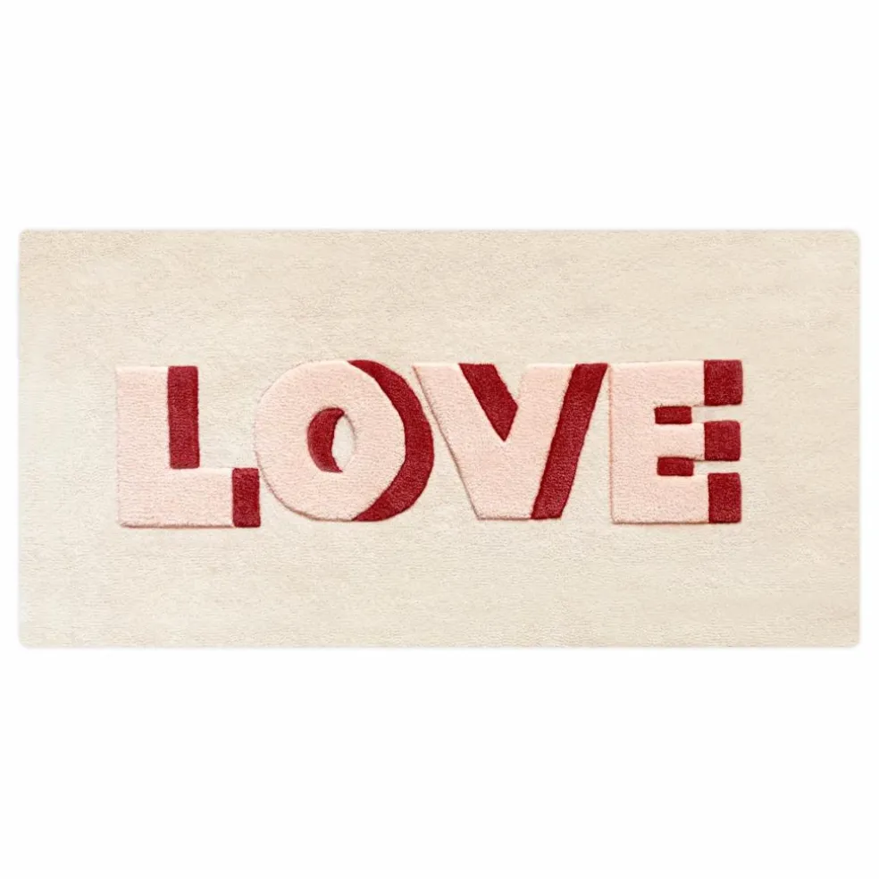 Tapis Love en laine | Rose