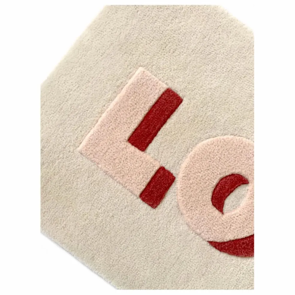 Tapis Love en laine | Rose