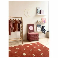 Tapis Lunes en laine | Bordeaux