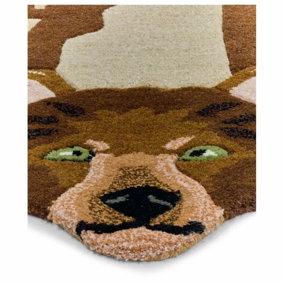 Tapis Ours en laine | Marron