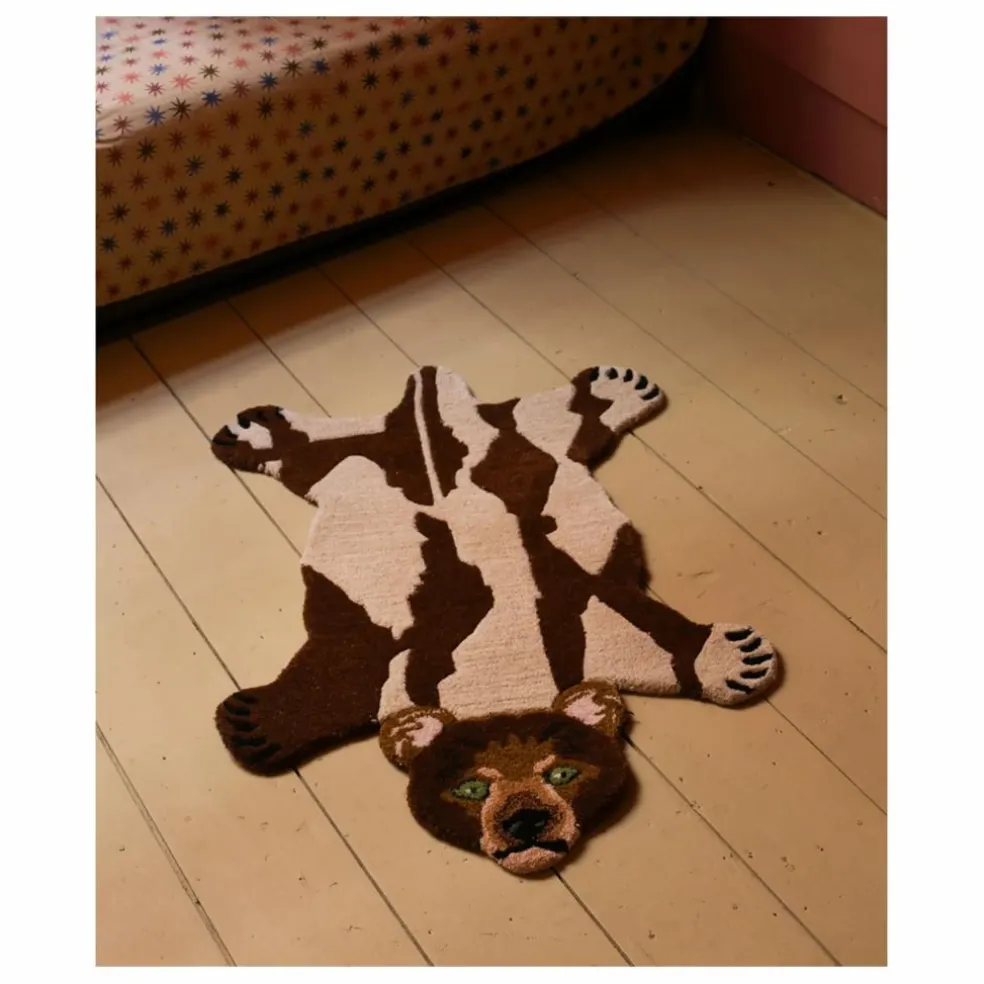 Tapis Ours en laine | Marron