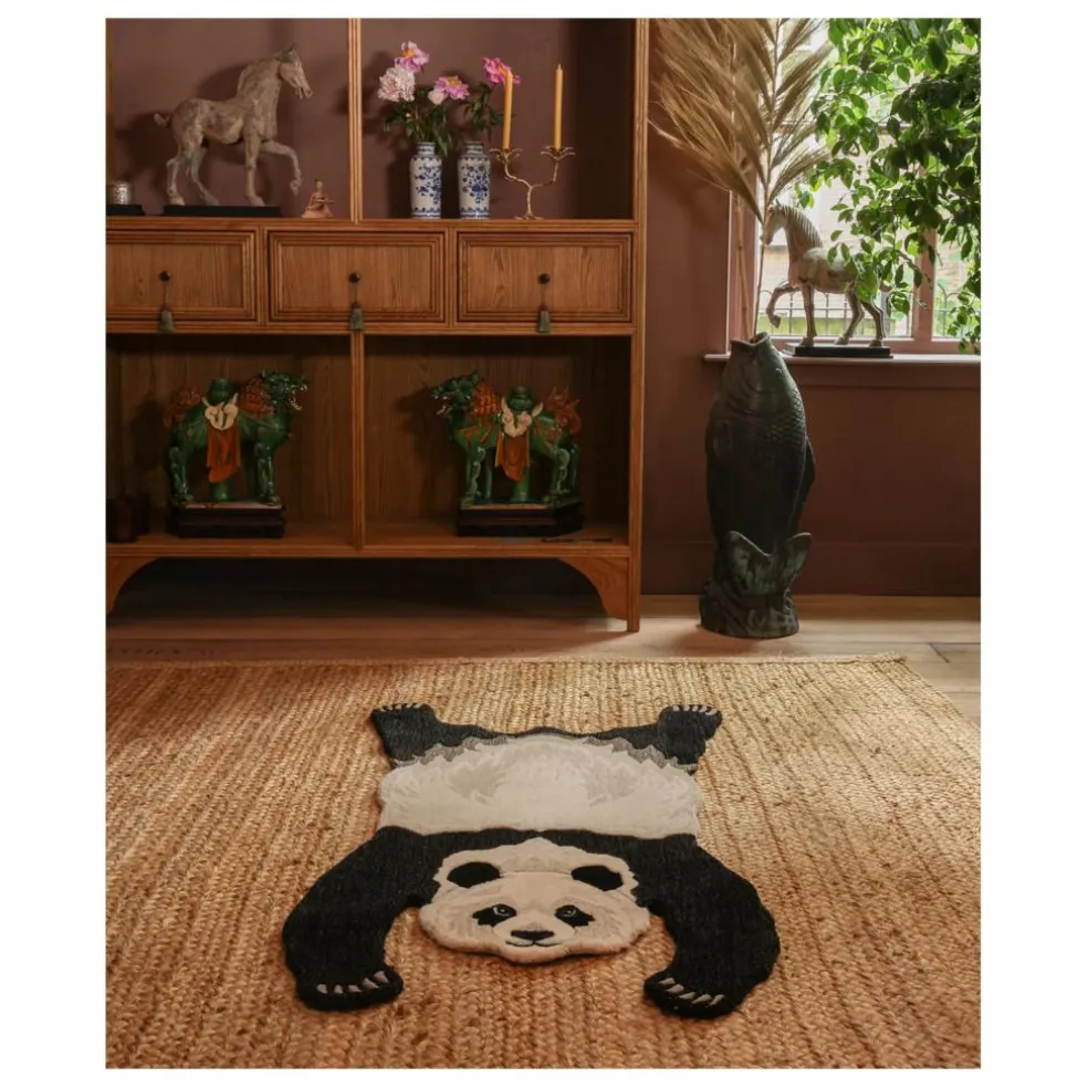 Tapis Panda en laine | Ecru
