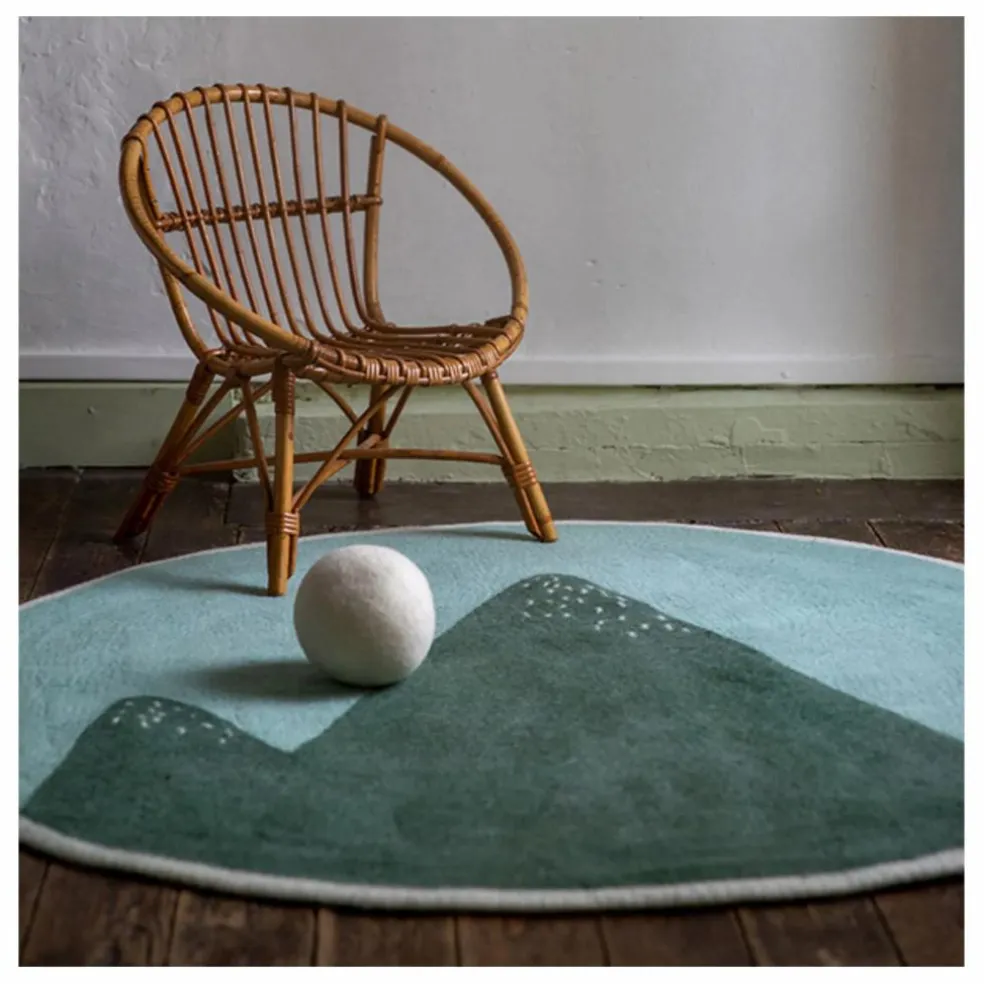 Tapis Pasu Montagne en feutre | Bleu