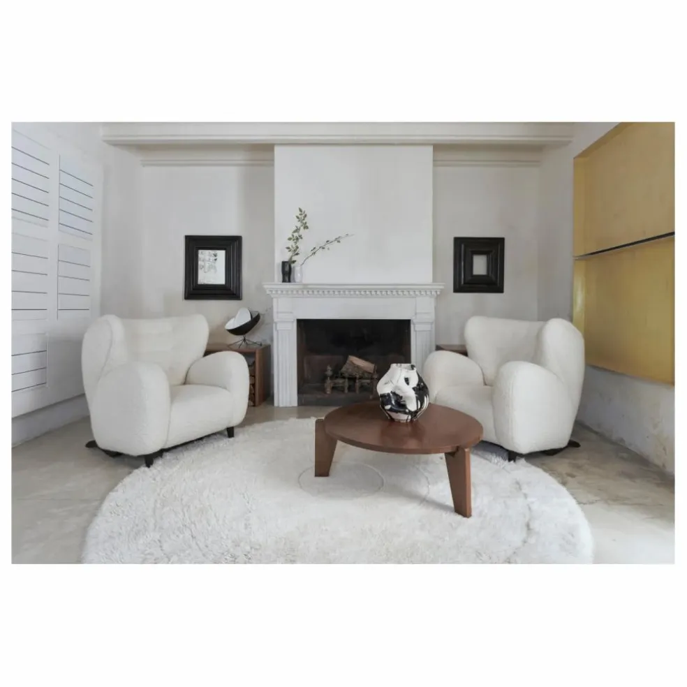 Tapis rond Arctic circle 250x250 cm | Blanc