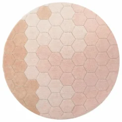 Tapis rond Honeycomb | Rose
