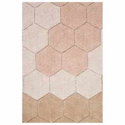 Tapis rond Honeycomb | Rose