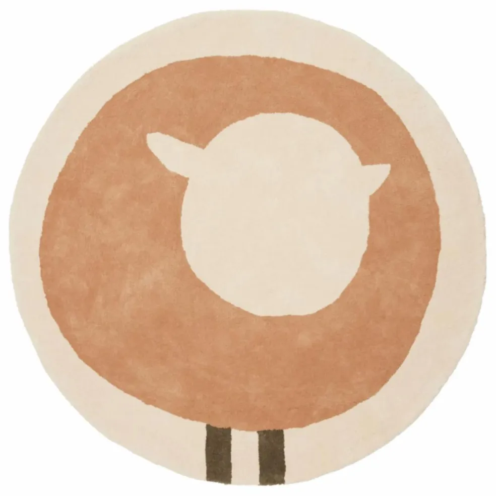 Tapis rond Mouton | Marron