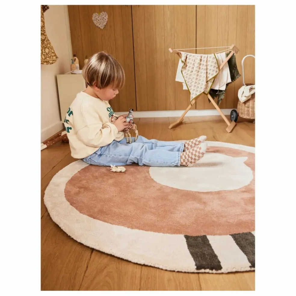 Tapis rond Mouton | Marron