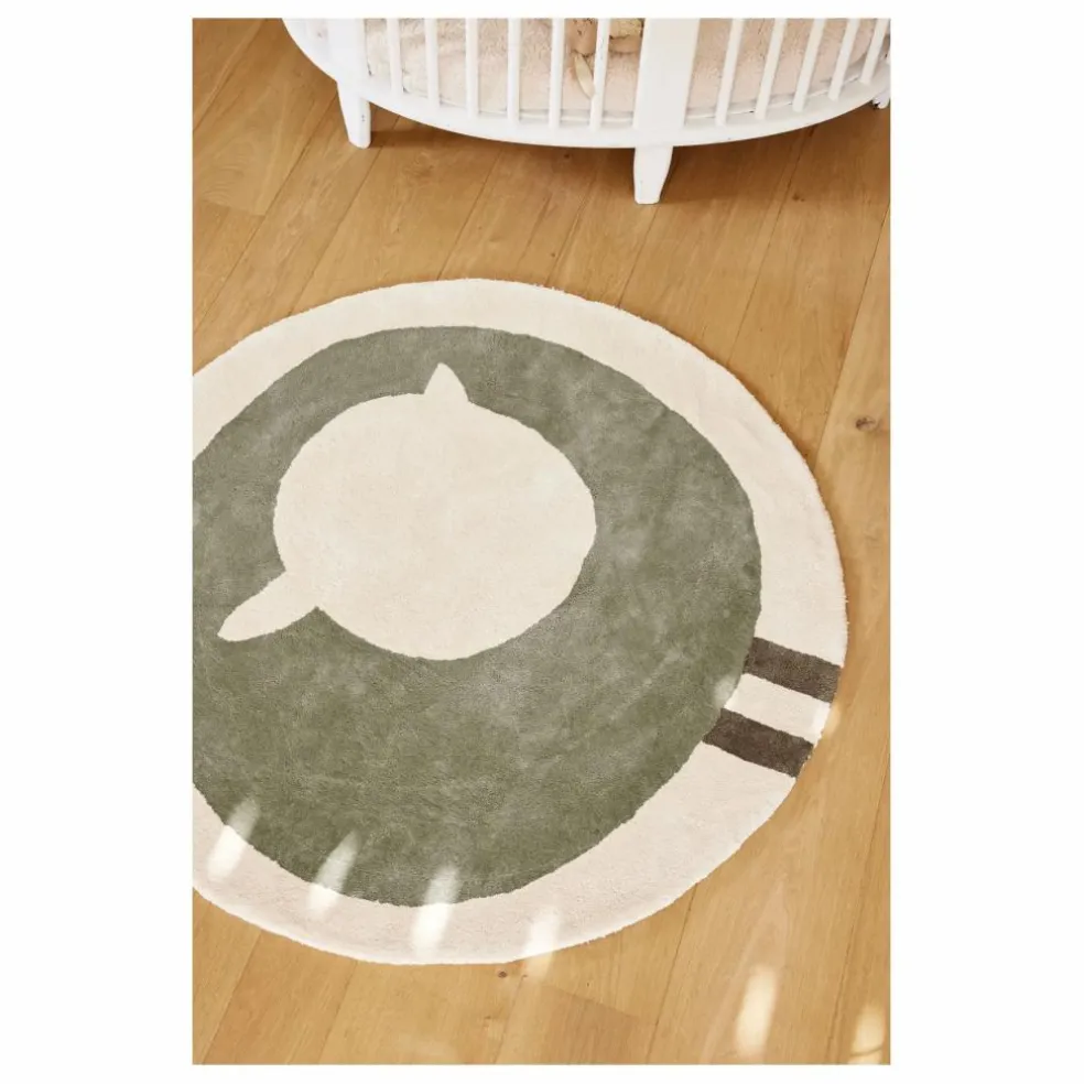 Tapis rond Mouton | Vert kaki