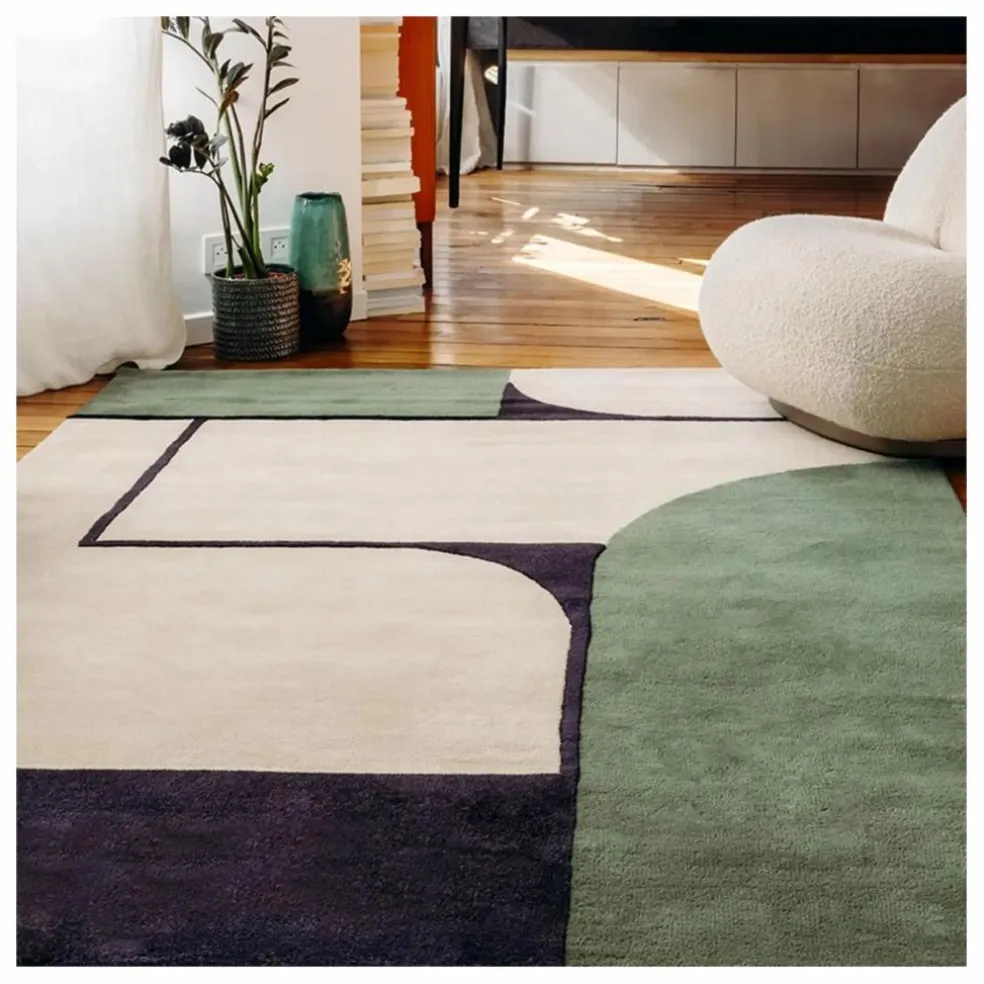 Tapis Strada tufté main | Bleu Vert