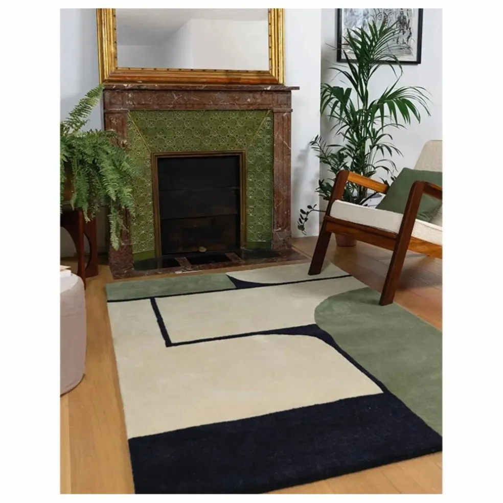 Tapis Strada tufté main | Bleu Vert