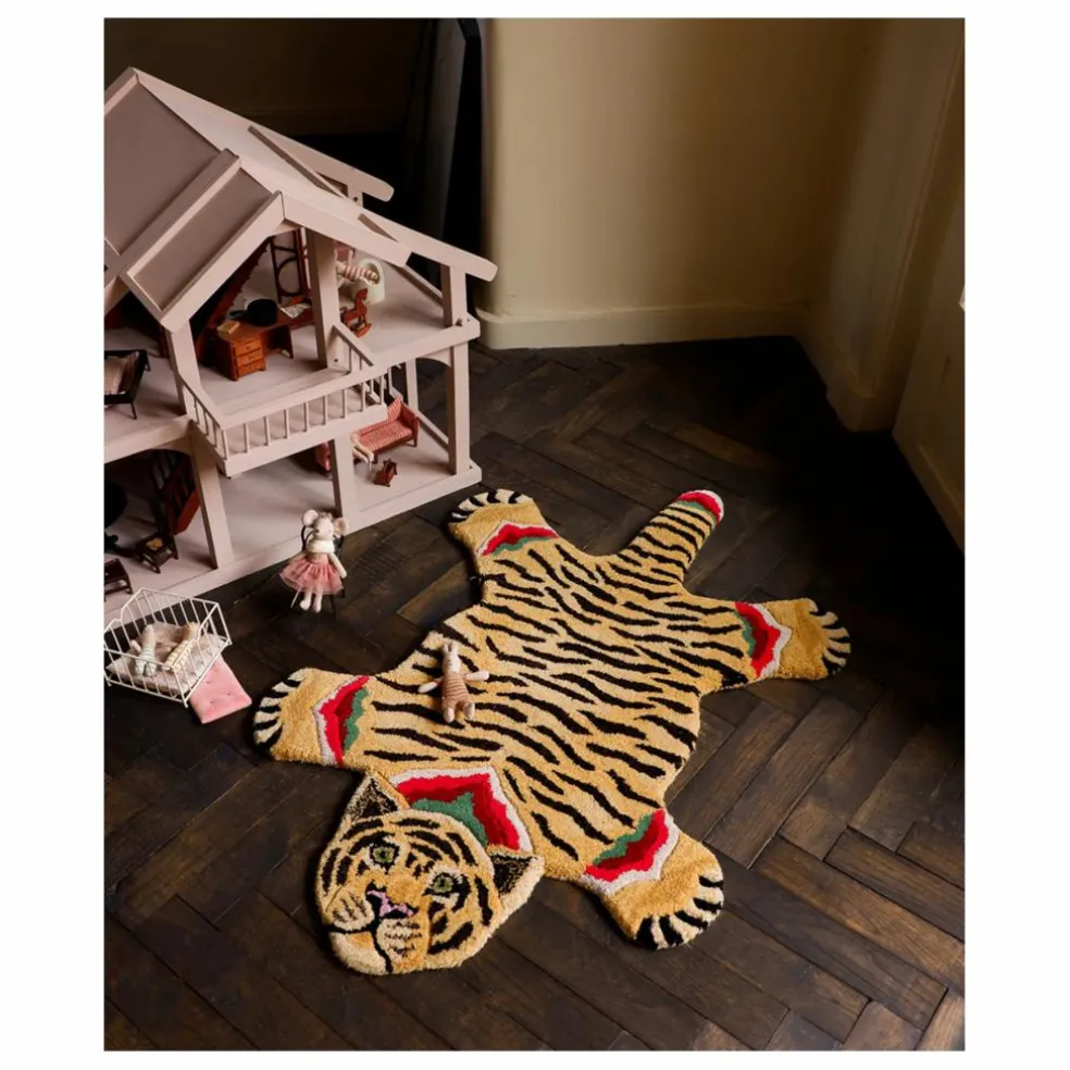 Tapis tigre Babul Bombay en laine | Marron