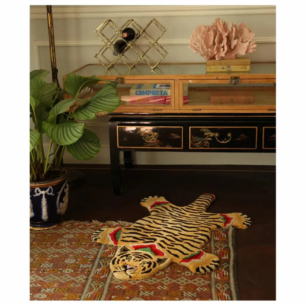 Tapis tigre Babul Bombay en laine | Marron