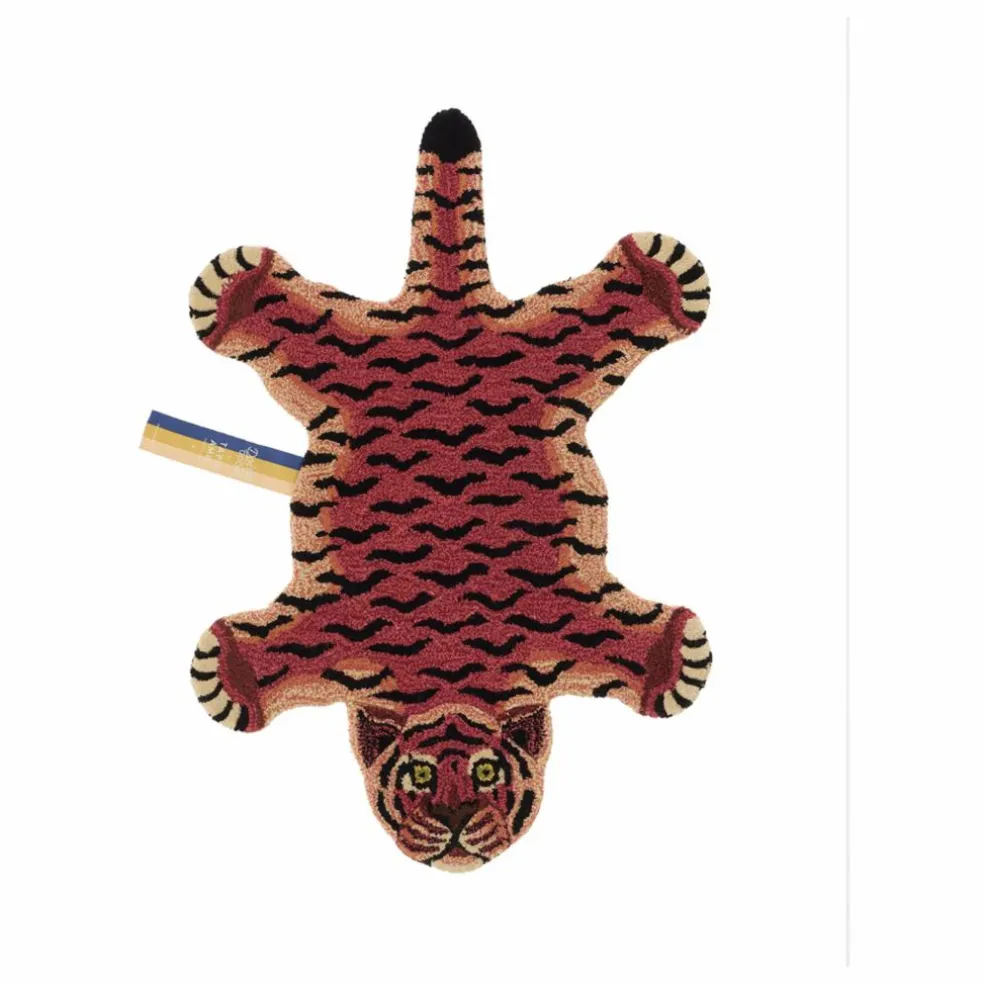 Tapis tigre Tula Wise en laine | Rouge