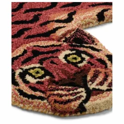 Tapis tigre Tula Wise en laine | Rouge