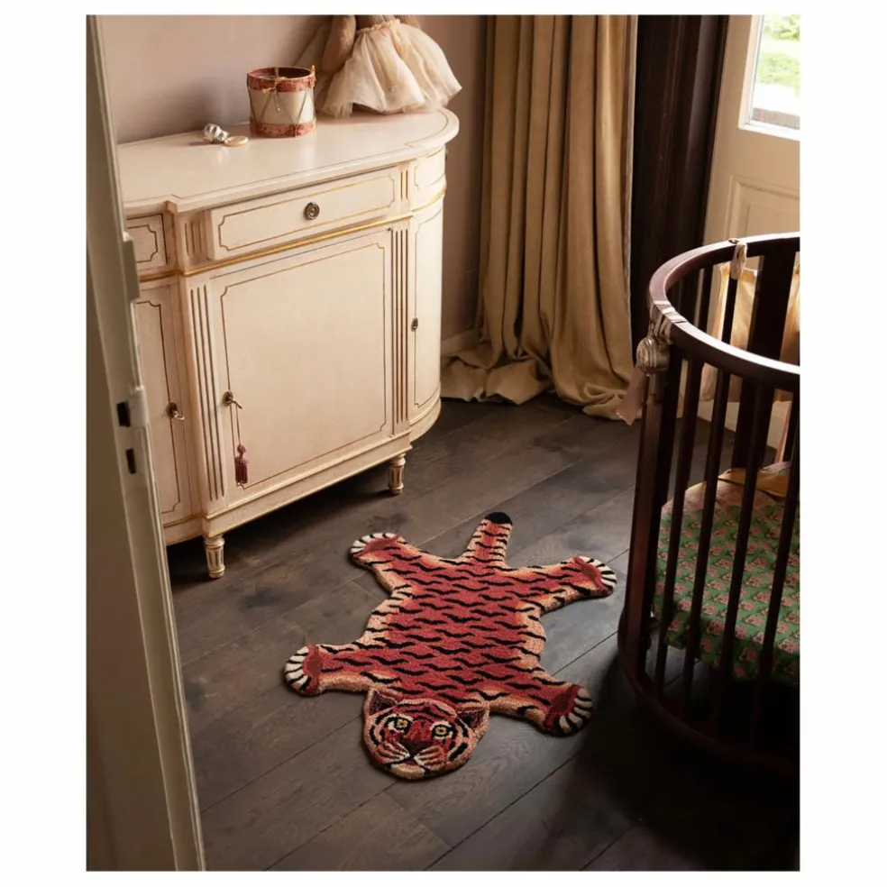 Tapis tigre Tula Wise en laine | Rouge