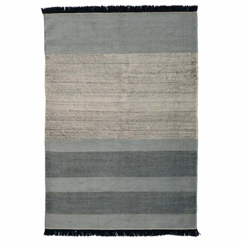 Tapis Tres Stripes, Elisa Padrón | Bleu