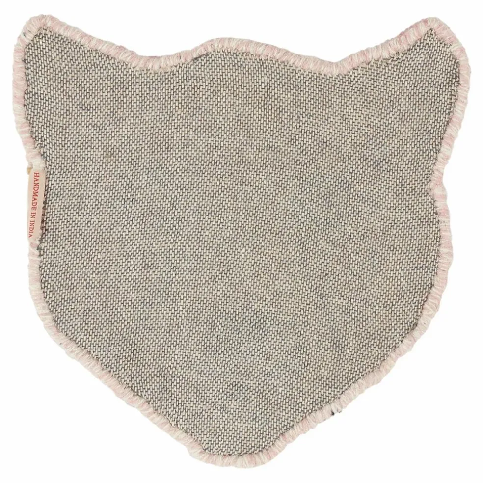 Tapis tête de léopard Pinky en laine | Rose