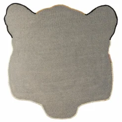 Tapis tête de tigre en laine Rajah | Sable