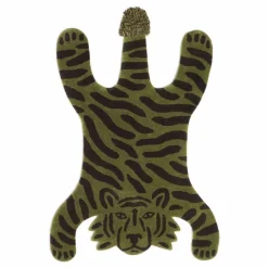 Tapis tufté Safari Tigre 160x120 cm | Vert kaki