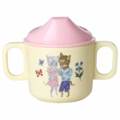 Tasse d'apprentissage en mélamine Chats - Rice x Nathalie Lété | Crème