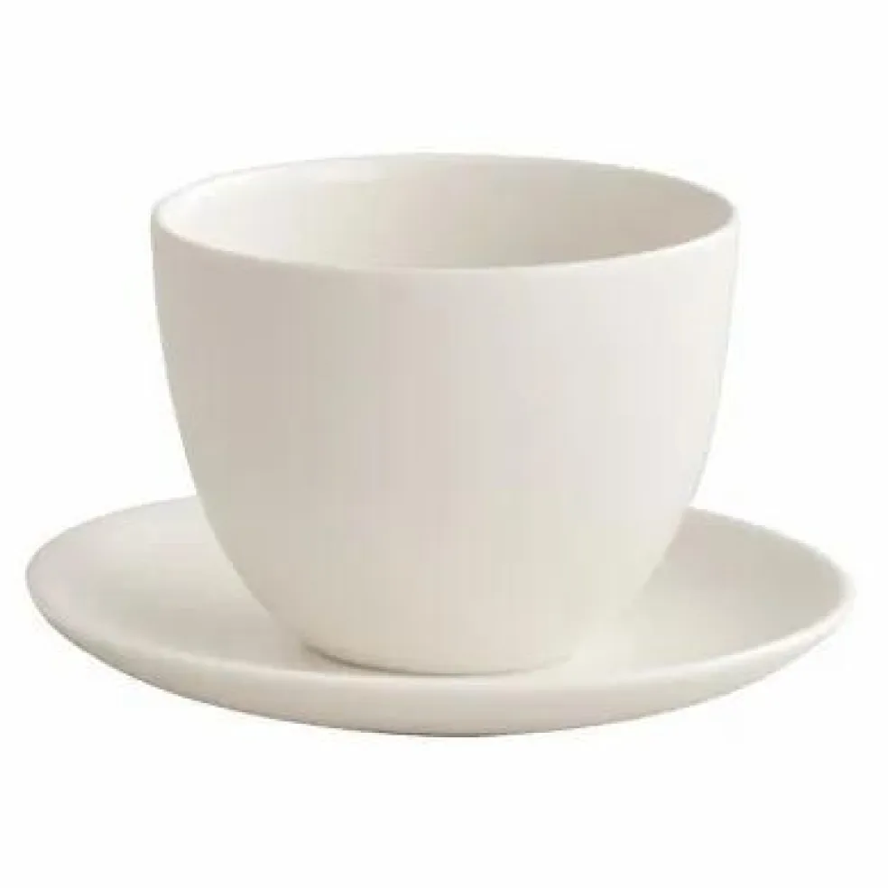 Tasse et soucoupe Pebble en porcelaine | Blanc