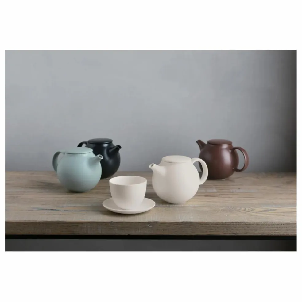 Tasse et soucoupe Pebble en porcelaine | Blanc