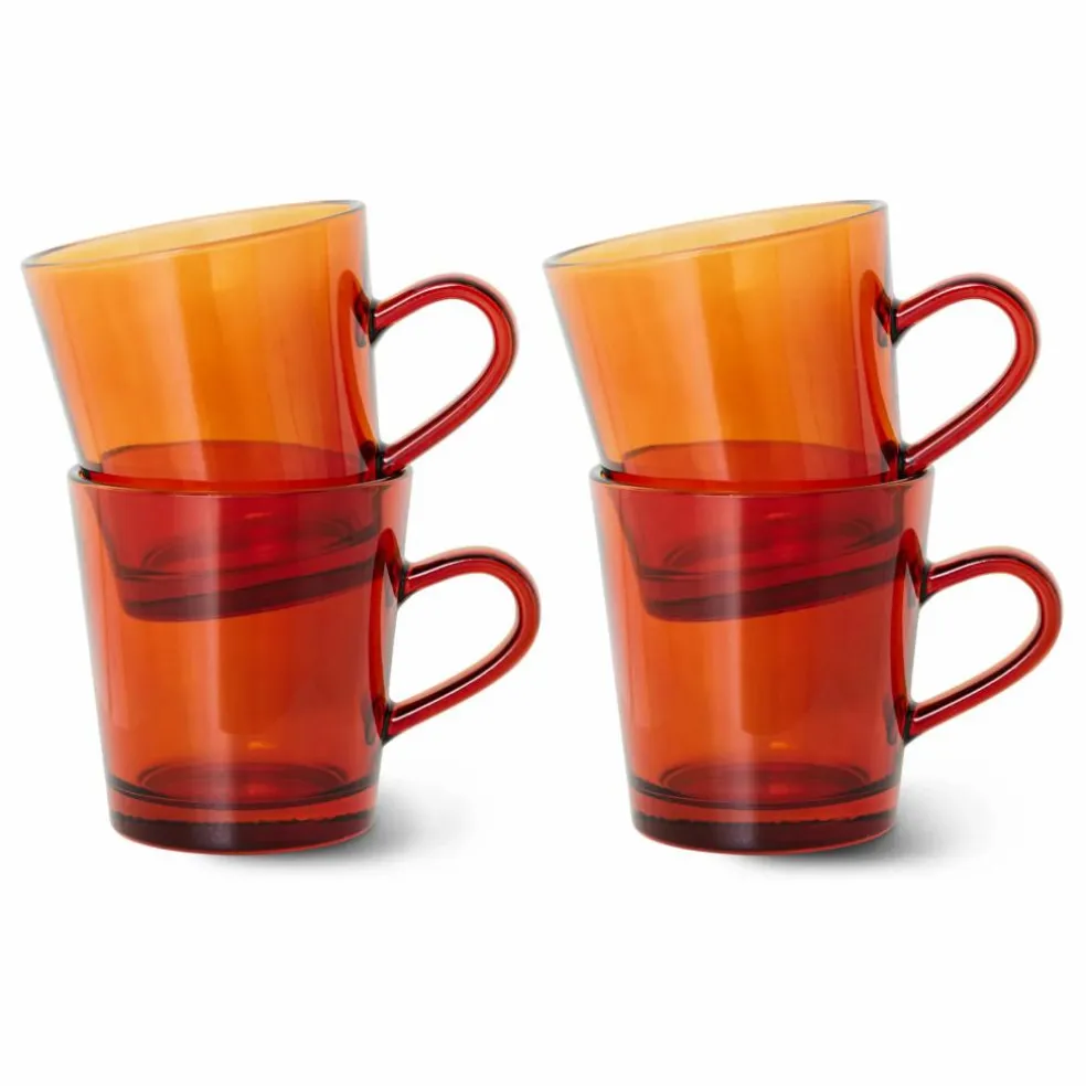 Tasses à café 70's - Set de 4 | Ambre