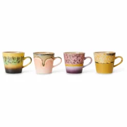 Tasses en grès - Set de 4 | Multicolore