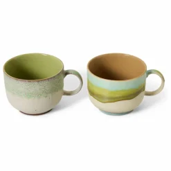 Tasses en grès Neo - Set de 2 | Vert pâle