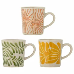 Tasses Fauni en grès - Set de 3 | Multicolore