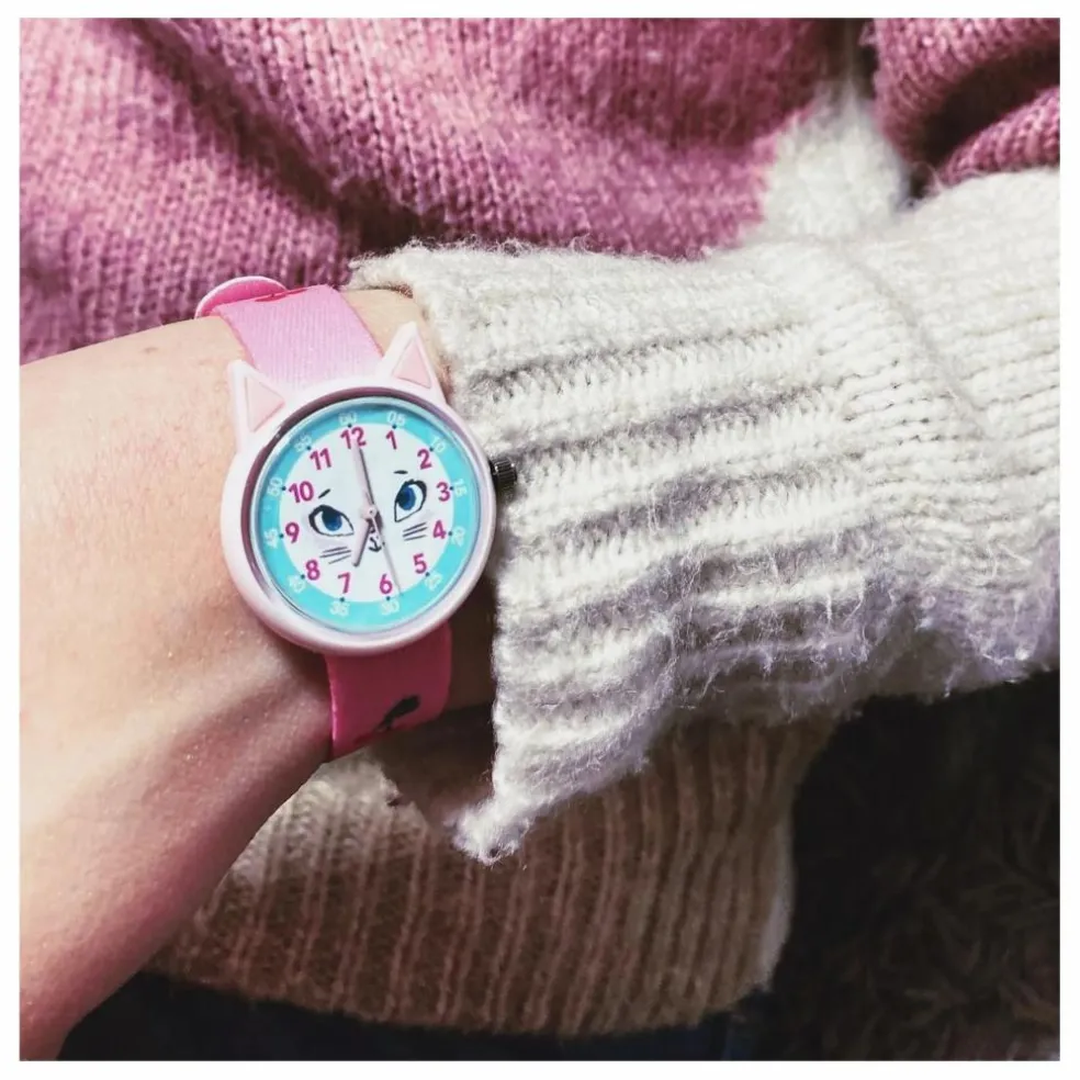 TICLOCK - Montre Chat | Rose